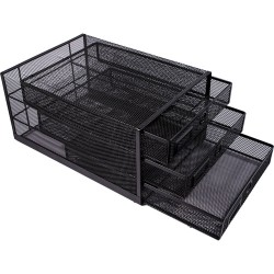 Organizador Escritorio Hon 3 Cajones 25.6x35x18.3cm Negro
