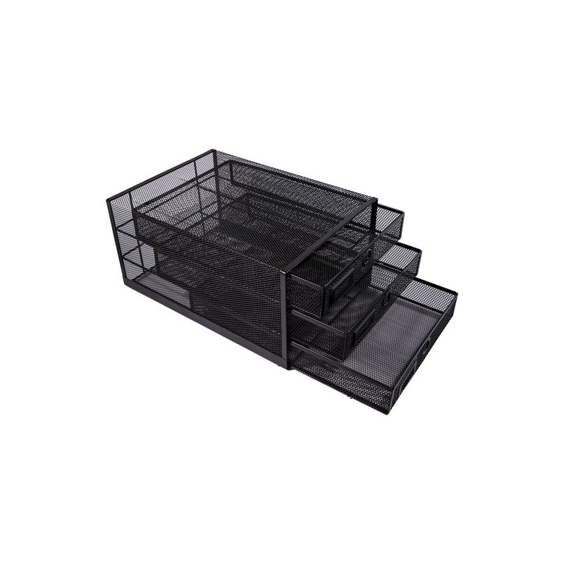 Organizador Escritorio Hon 3 Cajones 25.6x35x18.3cm Negro