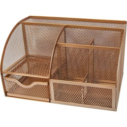 Organizador Escritorio Hon 348R 6 Div 22X14X13 Rosa