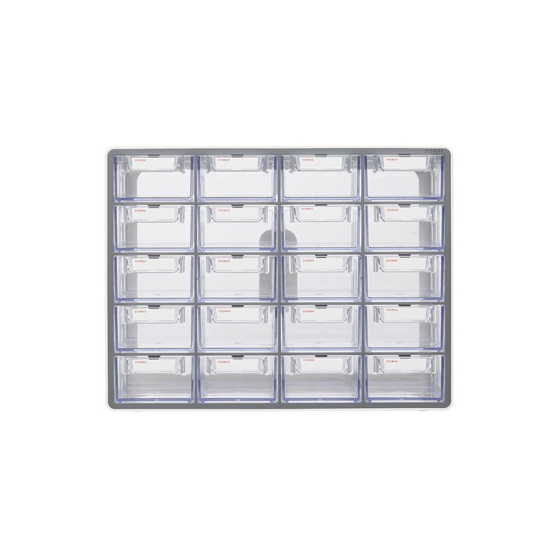 Organizador Multiusos System 36.2X17.6X28Cm 20 Cajones Gris