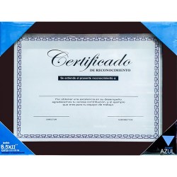 Marco Triangulo Azul 27.9X21.5Cm Caoba