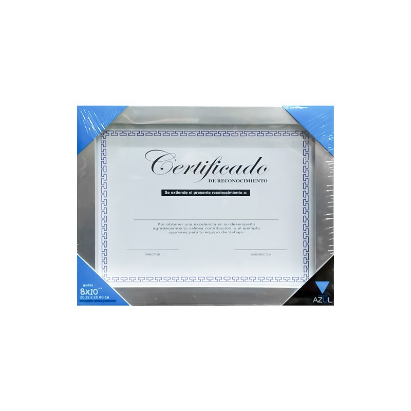 Marco Triangulo Azul 27.9X21.5 cm plata
