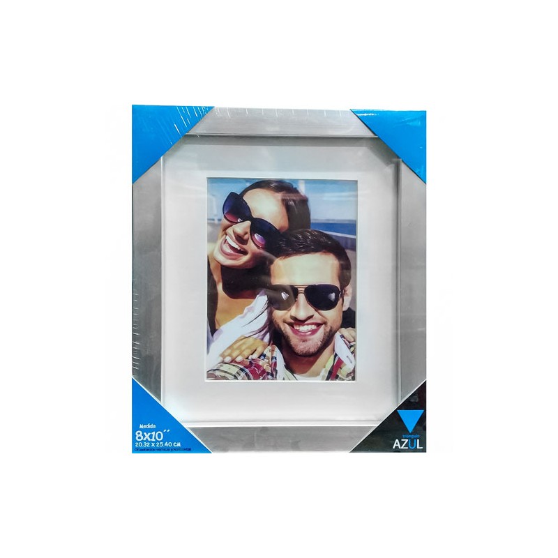 Marco Triangulo Azul ventana 20.3X25.4 cm plata