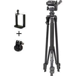 Tripie Con Cabeza De 3 Movimientos 5858D  Y Adaptadores Para Smartphones And Gopro