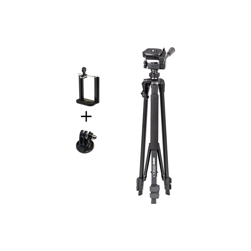 Tripie Con Cabeza De 3 Movimientos 5858D  Y Adaptadores Para Smartphones And Gopro