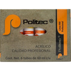 Estuche Carton Acrilico Politec L-900 6Pz De 60Ml
