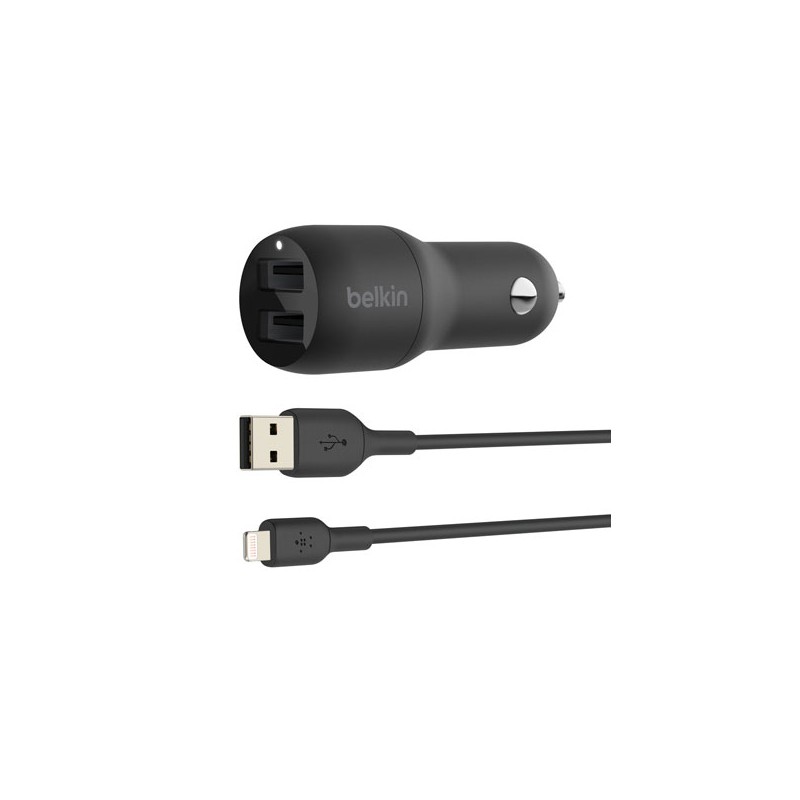 Cargador Belkin Dual Usb-A/Lightning 24W +Usb-A
