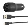 Cargador Belkin Dual Usb-A/Lightning 24W +Usb-A