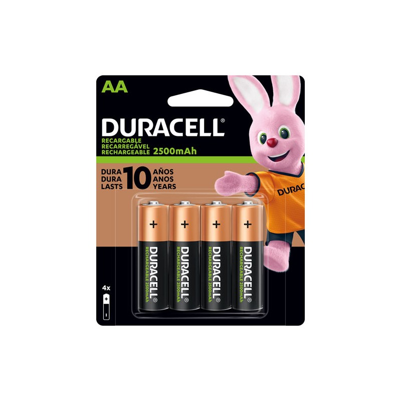 Pilas Duracell recargables AA blister con 4 piezas