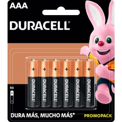 Pilas Duracell Promopack AAA con 4 pilas + 2 piezas