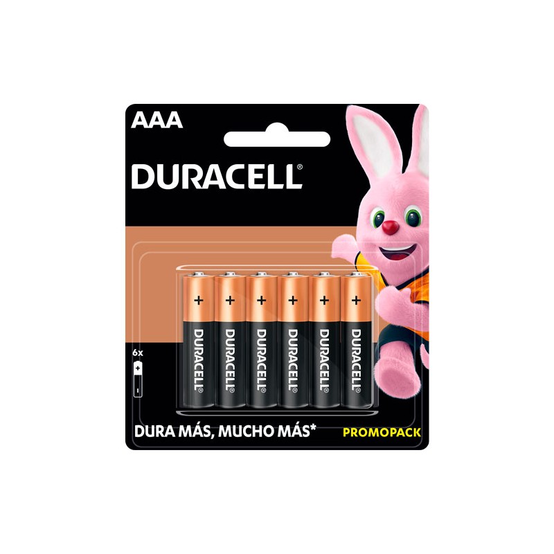 Pilas Duracell Promopack AAA con 4 pilas + 2 piezas