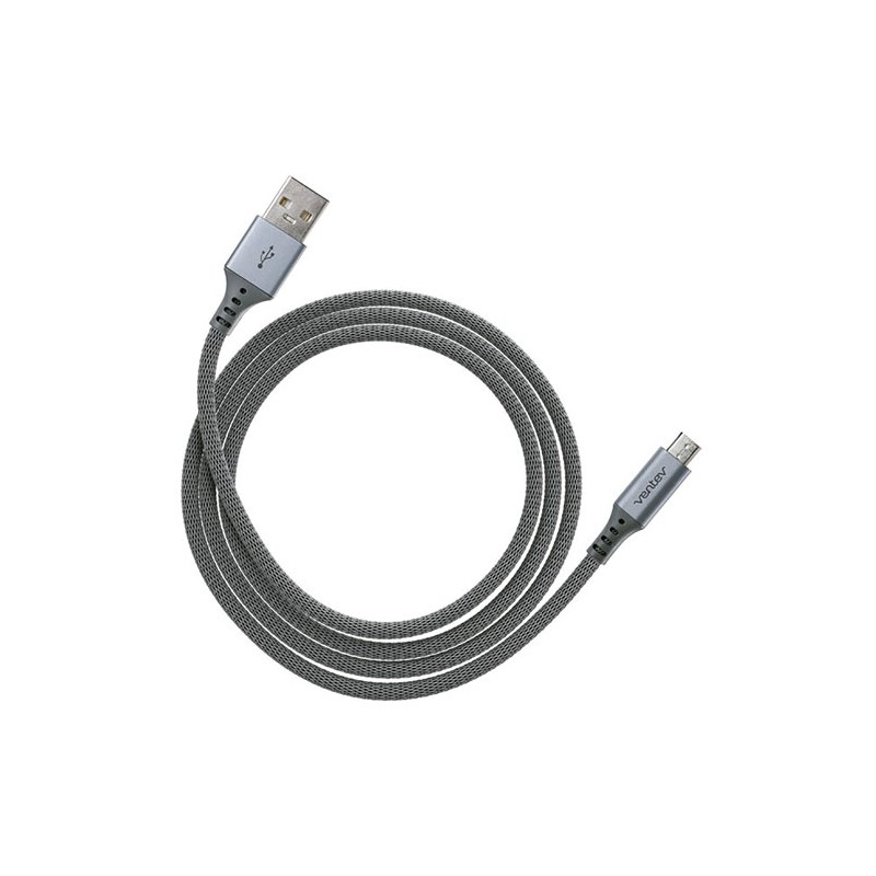 CABLE ACERO USB A MICRO USB VENTEV GRIS