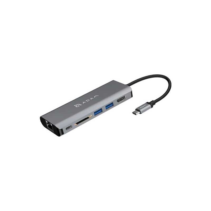 Adaptador Multipuertos 6 en 1 gris Adam Elements Casa Hub A01