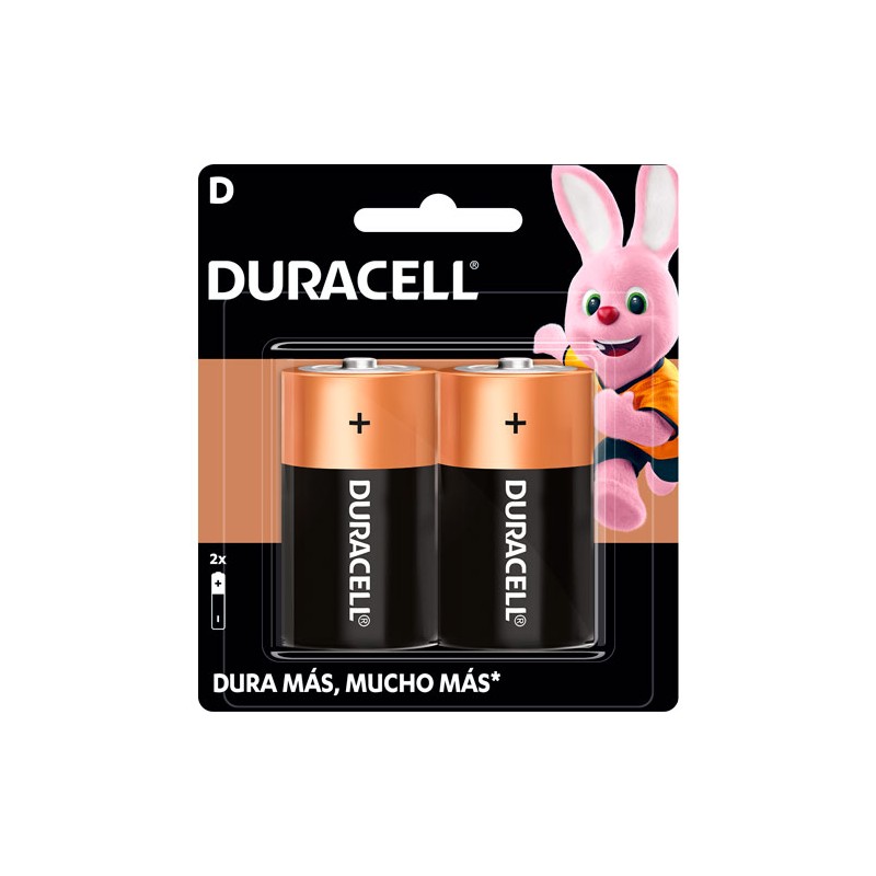 Pilas Duracell D blíster con 2 piezas