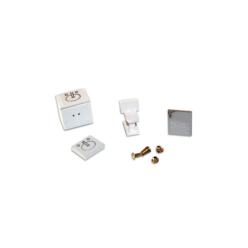 Juego de baño 02 para maqueta escala 1:50
