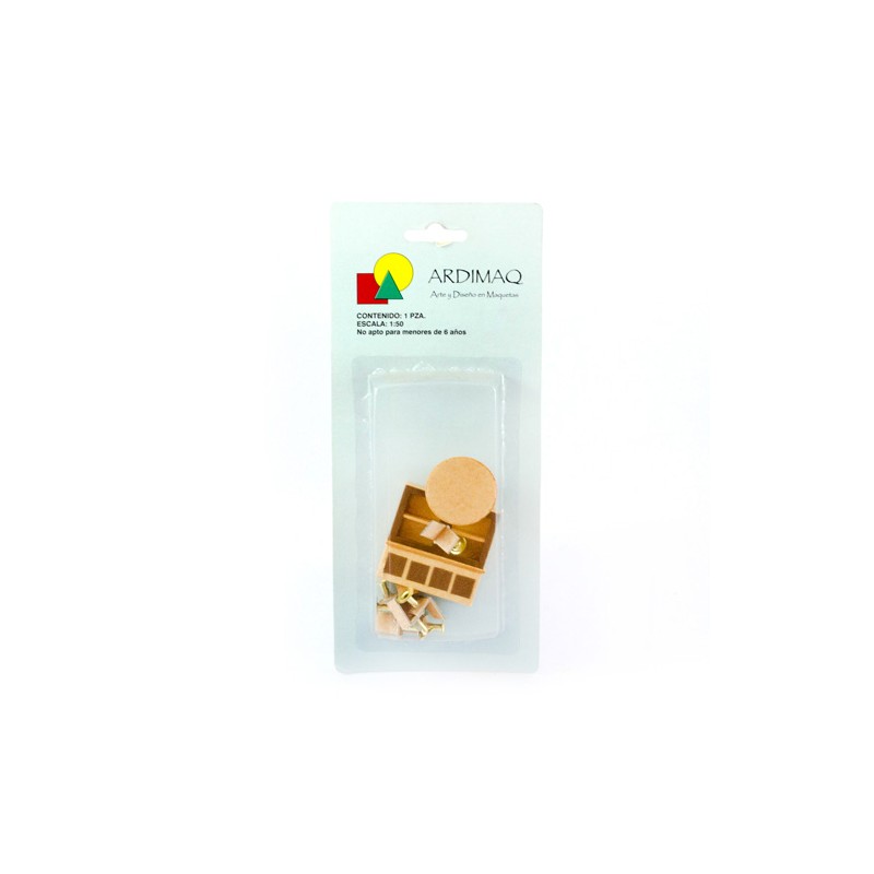 Comedor De Madera Redondo Cm-06 Para Maqueta