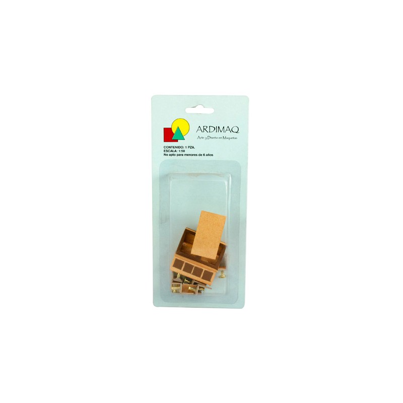 Comedor De Madera Rectángular Escala 1:50 Para Maqueta