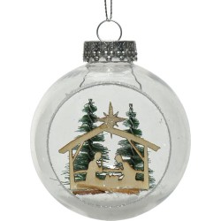 Esfera navidad KMK 25945 8cm con nacimiento