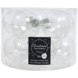 Esfera navidad KMK 140356 6cm transparente con 10 piezas