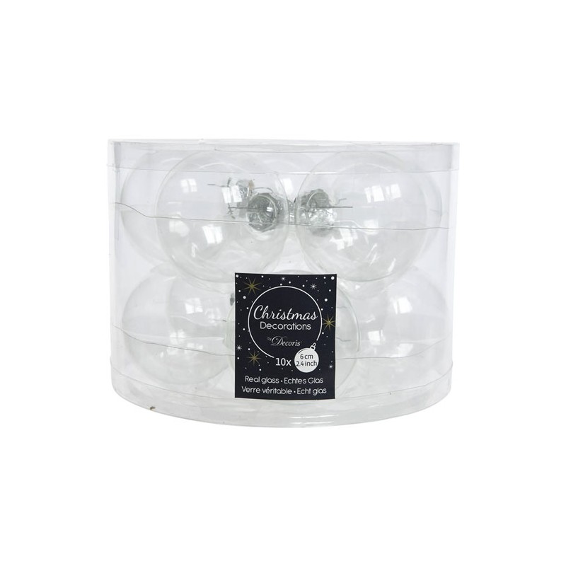 Esfera navidad KMK 140356 6cm transparente con 10 piezas