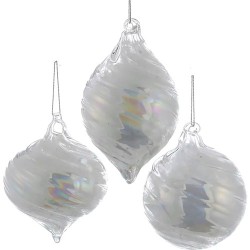 Esfera de navidad Ksa blanca perla 9 cm