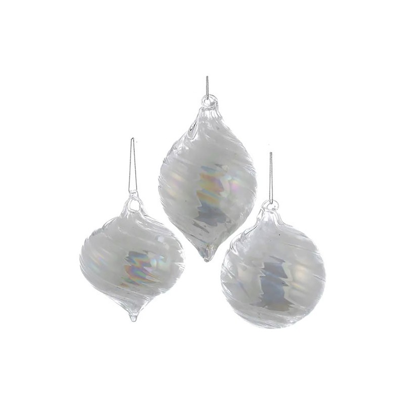 Esfera de navidad Ksa blanca perla 9 cm