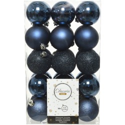 Esfera navidad KMK 23291 6cm azul marino con 30 piezas