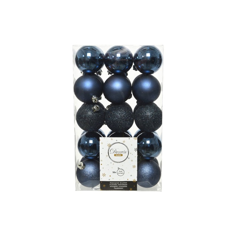 Esfera navidad KMK 23291 6cm azul marino con 30 piezas