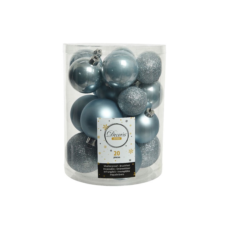 Esfera navidad KMK 22760 6cm azul brumoso con 20 piezas