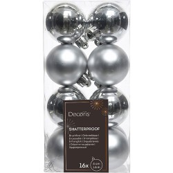 Esfera navidad KMK 21776 4cm plateada con 16 piezas