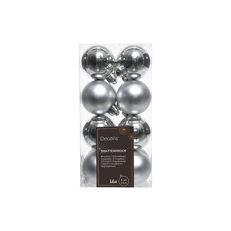 Esfera navidad KMK 21776 4cm plateada con 16 piezas