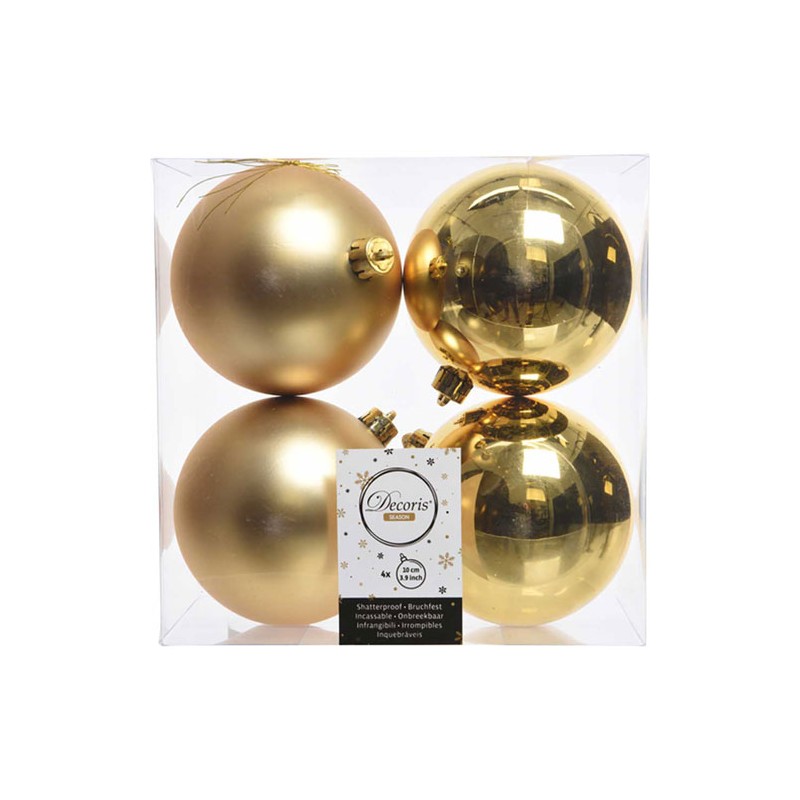 Esfera navidad KMK 22165 10cm dorado con 4 piezas
