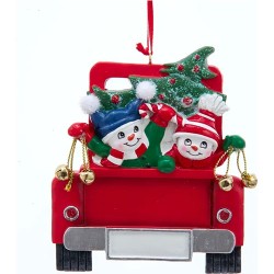 Adorno navideño Ksa A1996 camion familia nieve 11.5cm