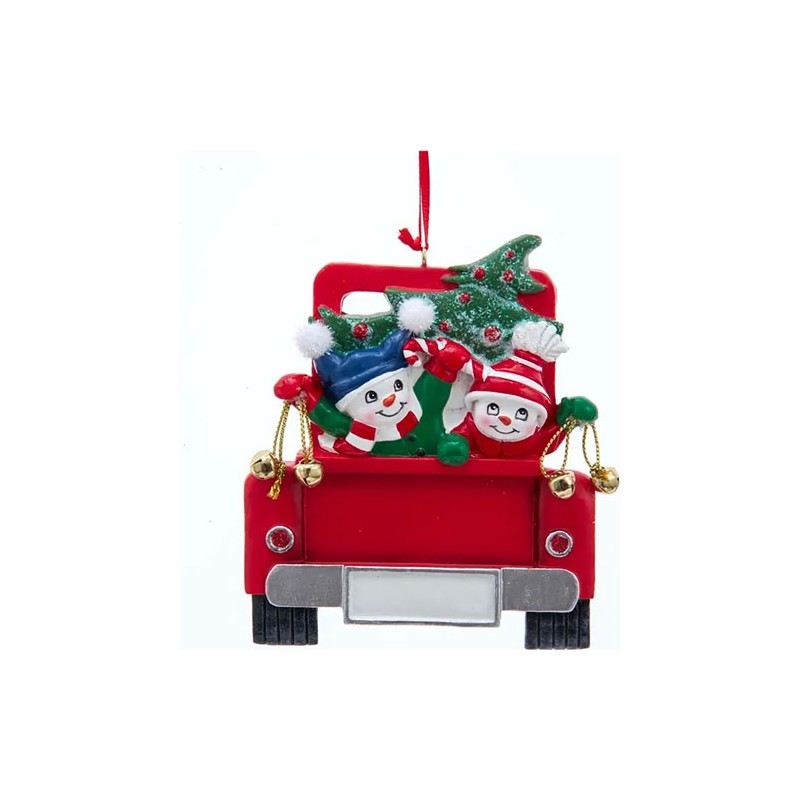Adorno navideño Ksa A1996 camion familia nieve 11.5cm
