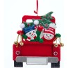 Adorno navideño Ksa A1996 camion familia nieve 11.5cm