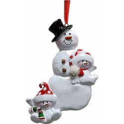 Adorno navideño Ksa familia muñeco nieve 11 cm