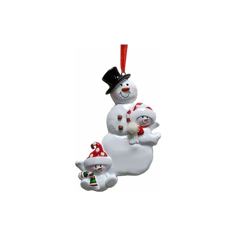 Adorno navideño Ksa familia muñeco nieve 11 cm