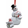 Adorno navideño Ksa familia muñeco nieve 11 cm