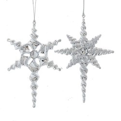 Adorno navideño Ksa estrella plateada 15 cm