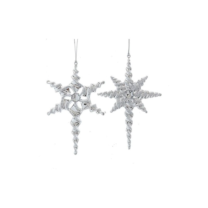 Adorno navideño Ksa estrella plateada 15 cm