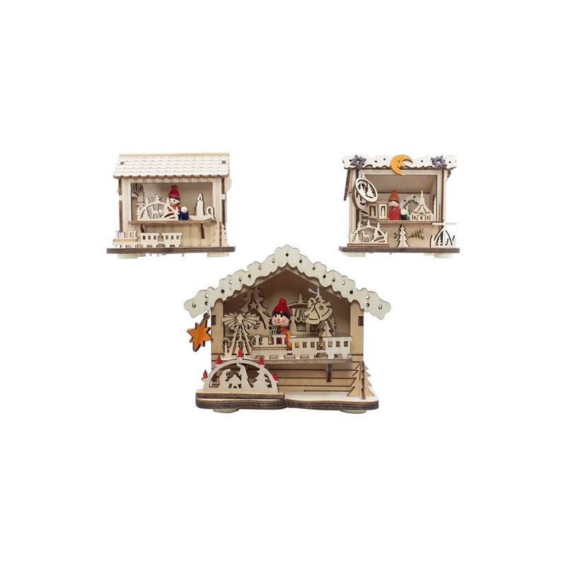 Adorno navideño Ksa casa navideña 9 cm