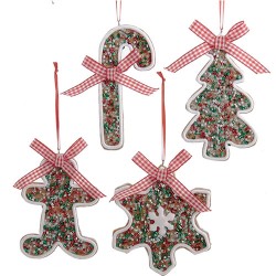 Adorno navideño Ksa galleta con chispas 13 cm