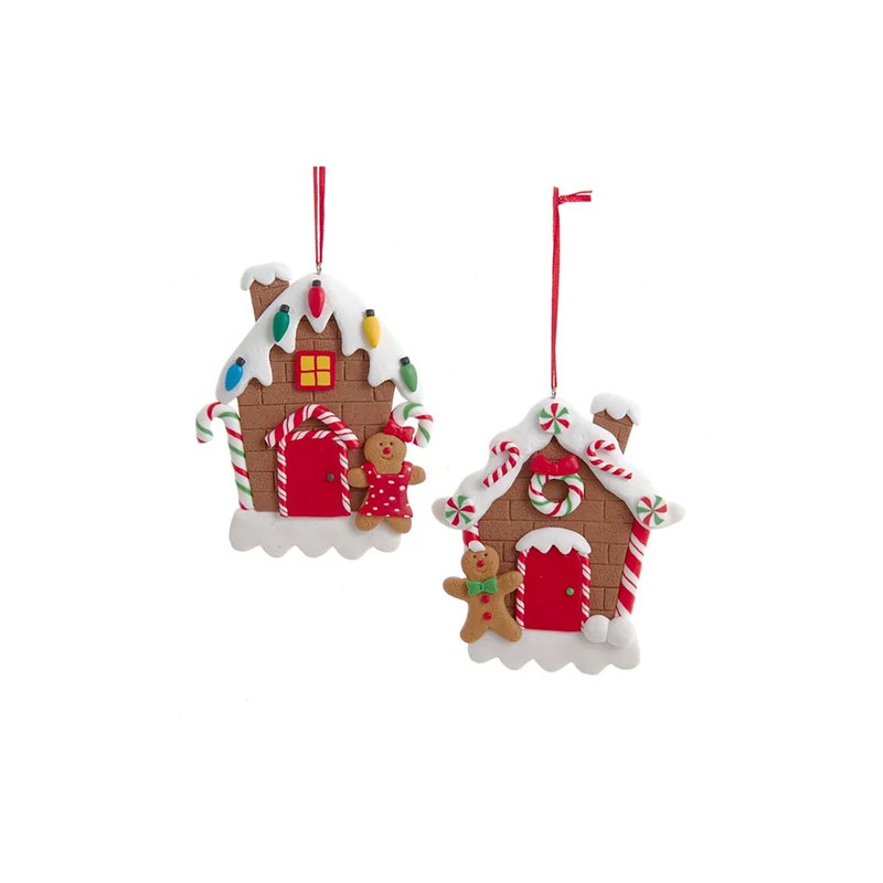 Adorno navideño Ksa casita nevada ladrillo 12 cm