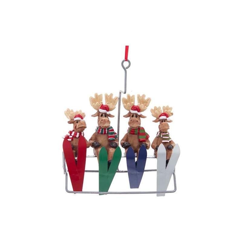 Adorno navideño Ksa familia renos con sky 13 cm