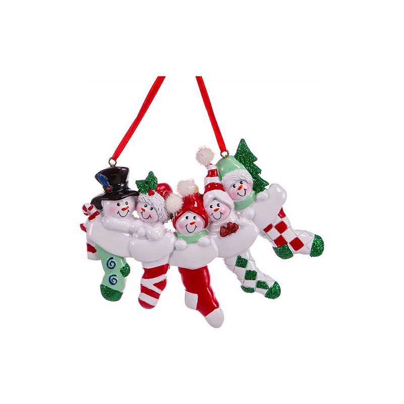 Adorno navideño Ksa familia calcetin 12 cm