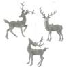 Adorno navideño Ksa reno plata glitter 15 cm