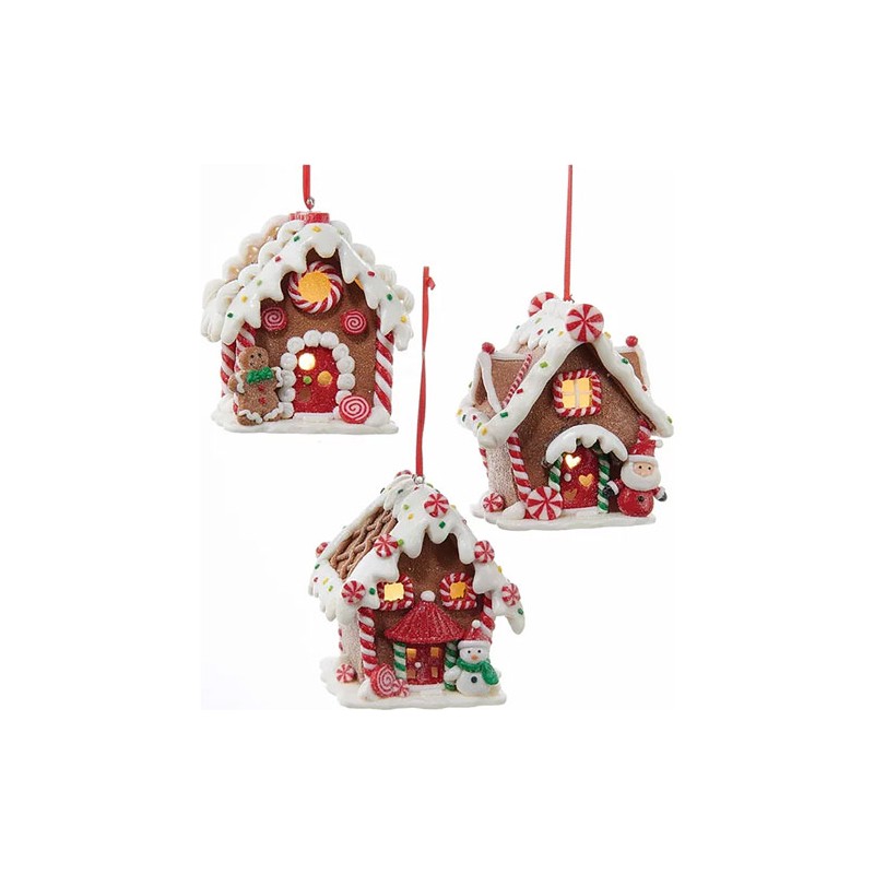 Adorno navideño Ksa casita jenjibre caramelo 9 cm