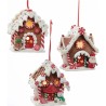 Adorno navideño Ksa casita jenjibre caramelo 9 cm