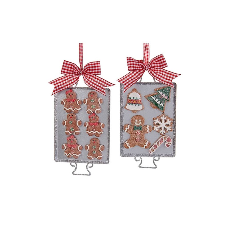 Adorno navideño Ksa bandeja galletas jenjibre 15 cm