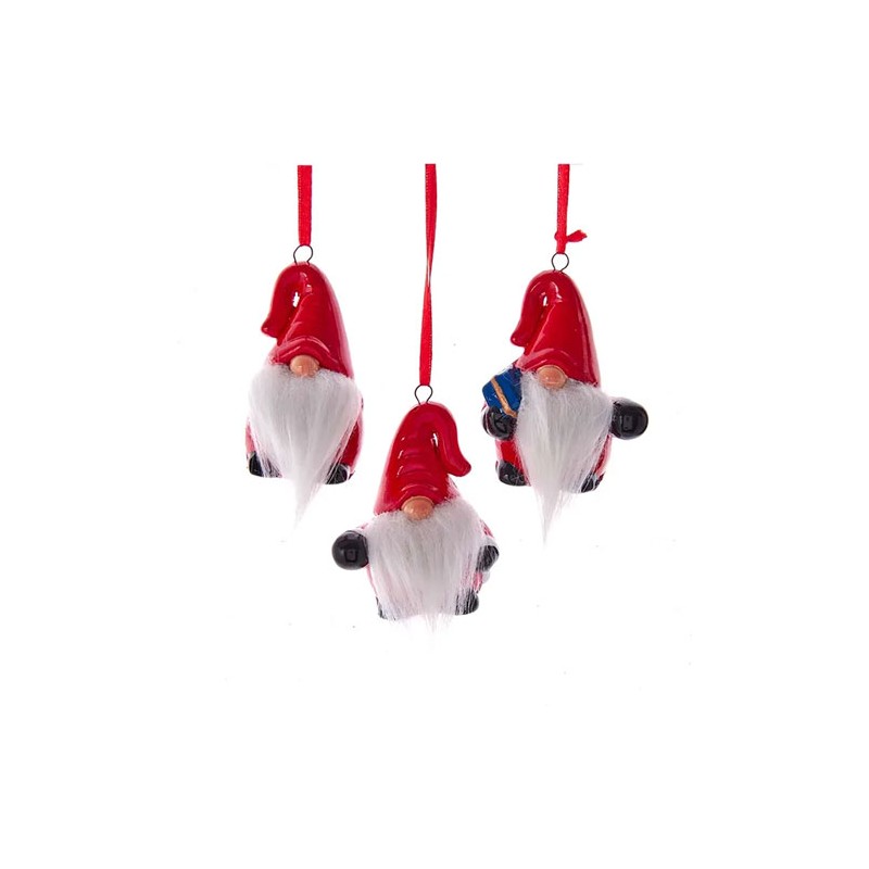 Adorno navideño Ksa duende gorro rojo 7 cm